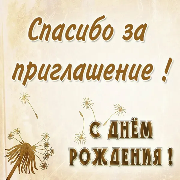 Спасибо за приглашение на день рождения