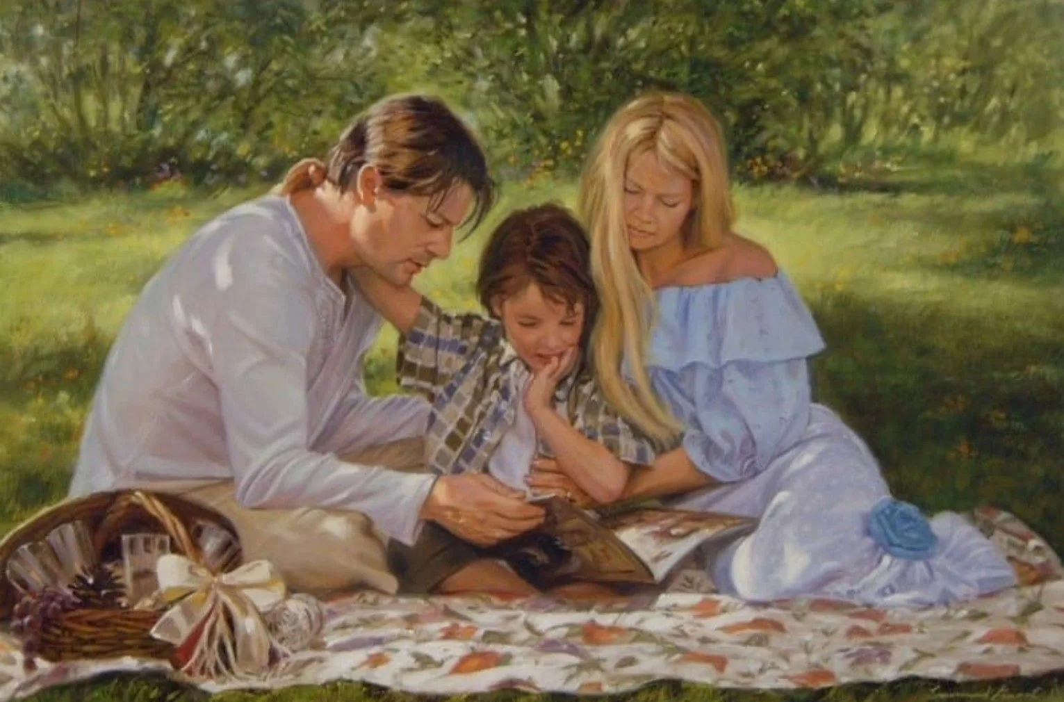 Муж и жена с другом с сюжетом. Картина семья. Дети в живописи. Дети в живописи современных художников. Портрет счастливой семьи.