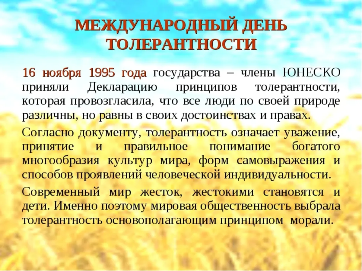 История толерантности картинки