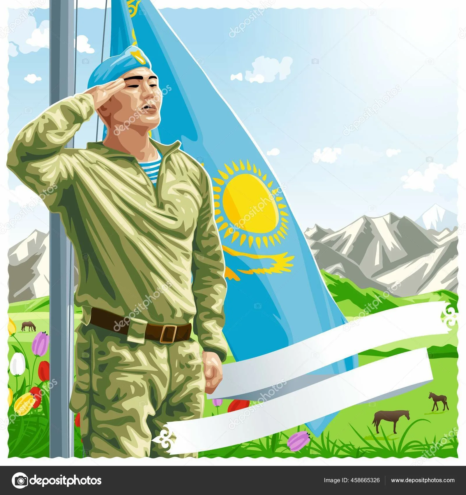 Фото Поздравления с Днем защитника в Казахстане на казахском языке с переводом #25