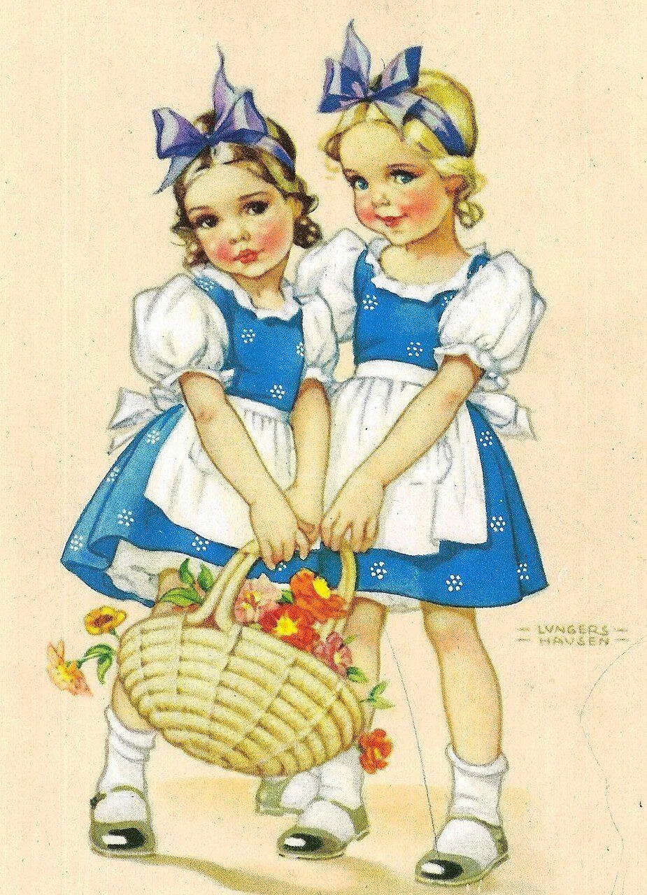 С днем рождения сестрам близняшкам. Ретро открытки. Винтажные открытки. Ретро открытки с днём рождения девочке. Советские открытки.