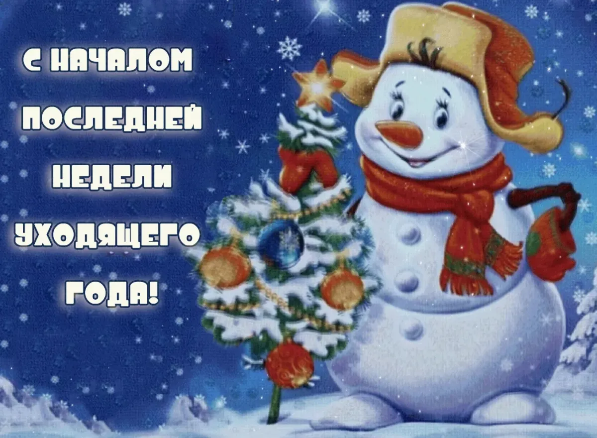 Удачной недели уходящего года. Снеговик красивый. Открытка "Снеговик". Новогодние картинки Снеговик. Открытки с последней неделей уходящего года.