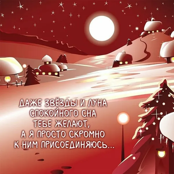 Картинки спокойной ночи прикольные зимние