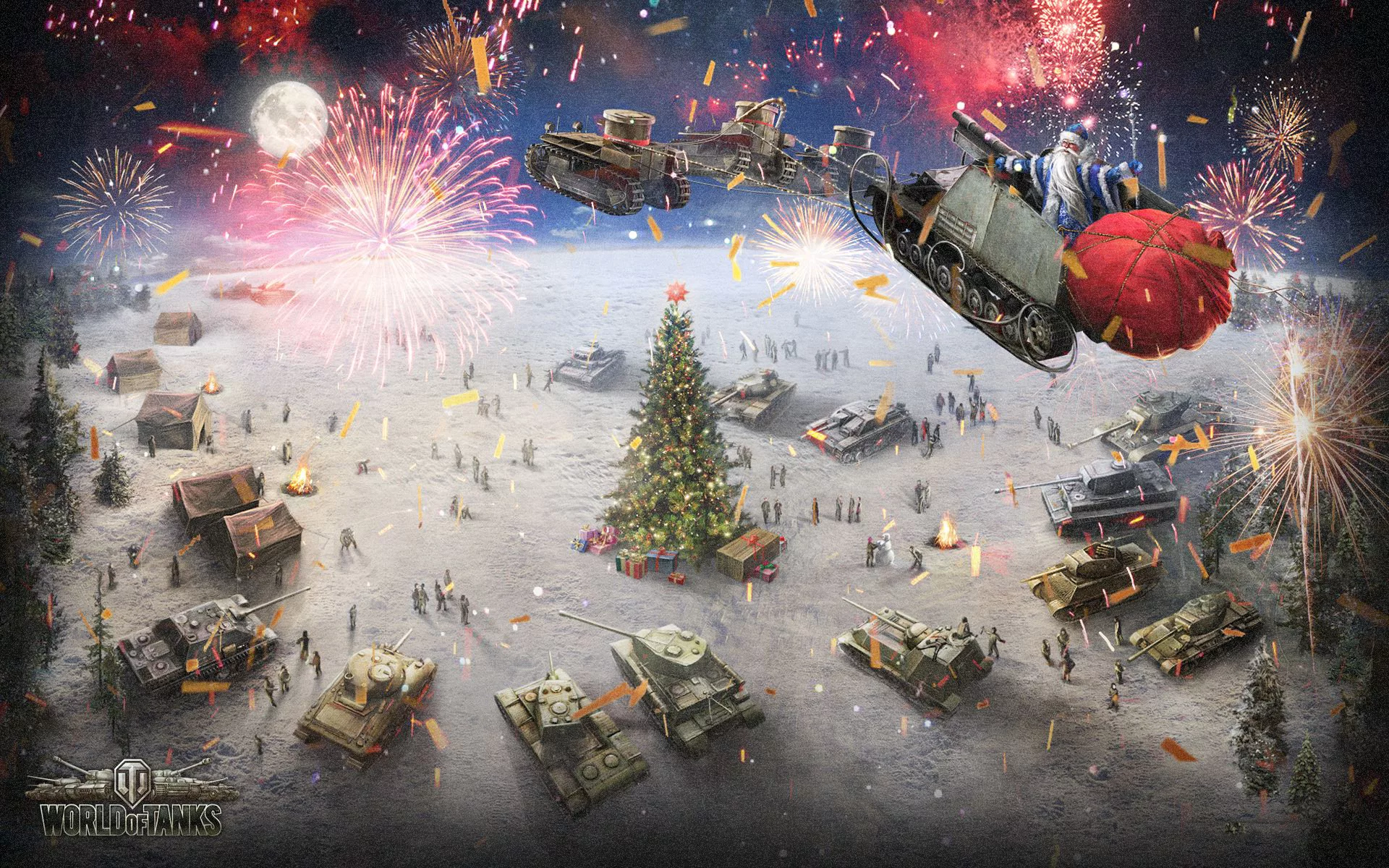 Нового года не будет мир. Танки новый год. Новогодняя тематика с танками. WOT новый год. Военный новый год.