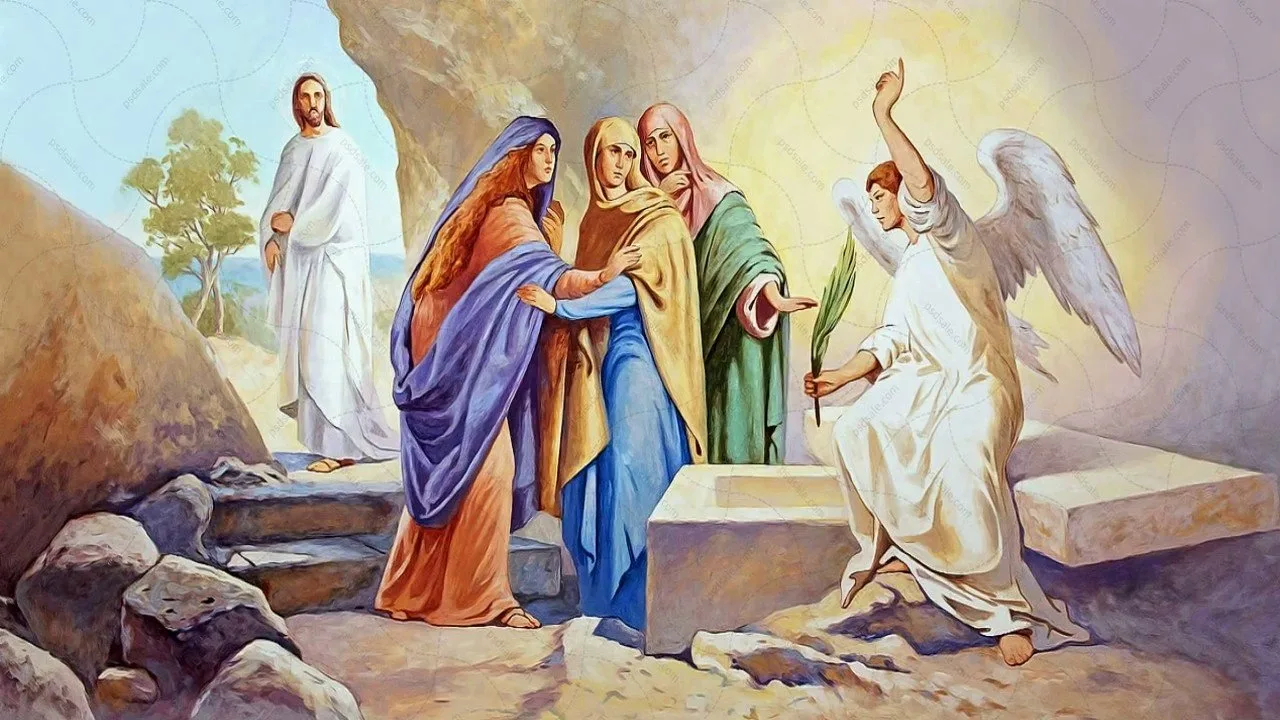 Христос воскрес когда 2024. Жены мироносицы у гроба Господня. Воскресение Христово жены мироносицы.