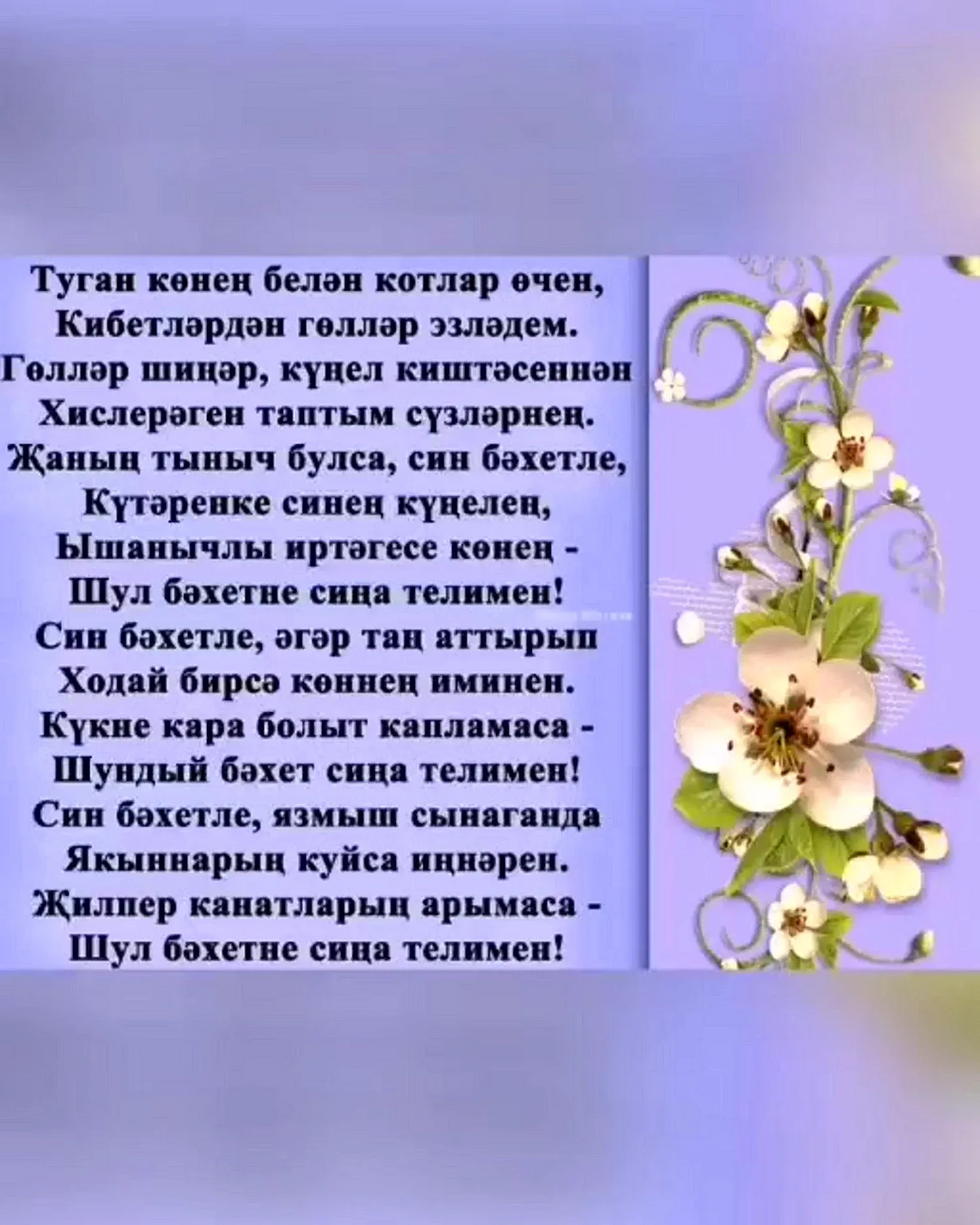 Фото Поздравления с днем рождения женщине на татарском языке #95