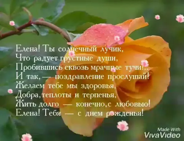 Открытка с днем рождения елене сергеевне
