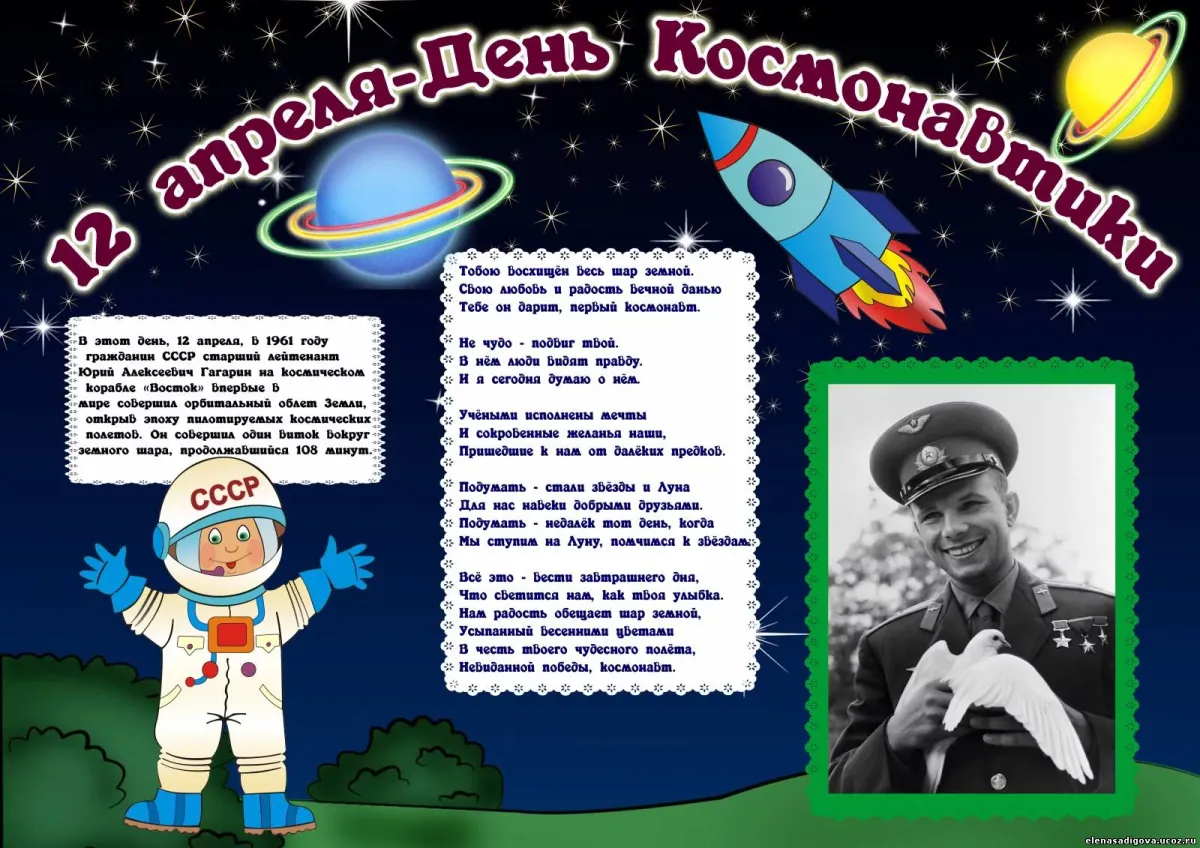 Картинки ко дню космонавтики для детского сада