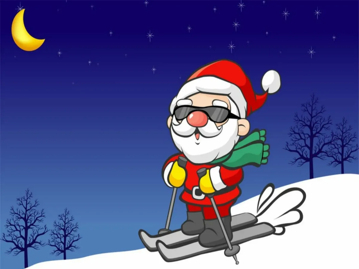 Новый год спортсмена. Спортивный новый год. Дед Мороз на лыжах. Современный дед Мороз. Новогодняя открытка спорт.