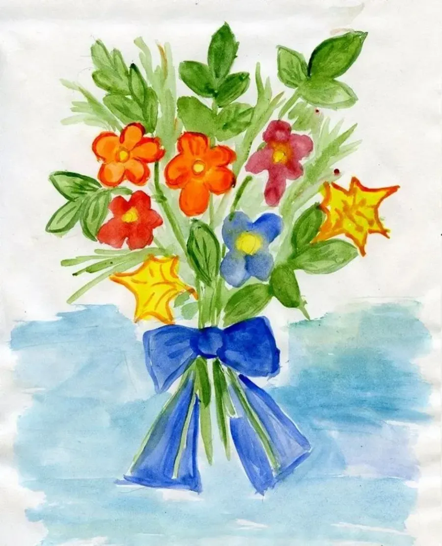 Рисование открытки 1 класс. Букет рисунок. Букет для мамы рисунок. Рисование весенних цветов. Рисование букет для мамы.