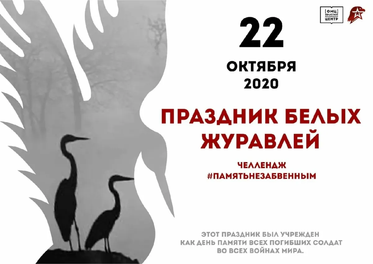 22 октября какой праздник картинки. Белый Журавлик акция памяти 22 октября. Праздник белых журавлей. Белые Журавли 22 октября. Акция белые Журавли 22 октября.