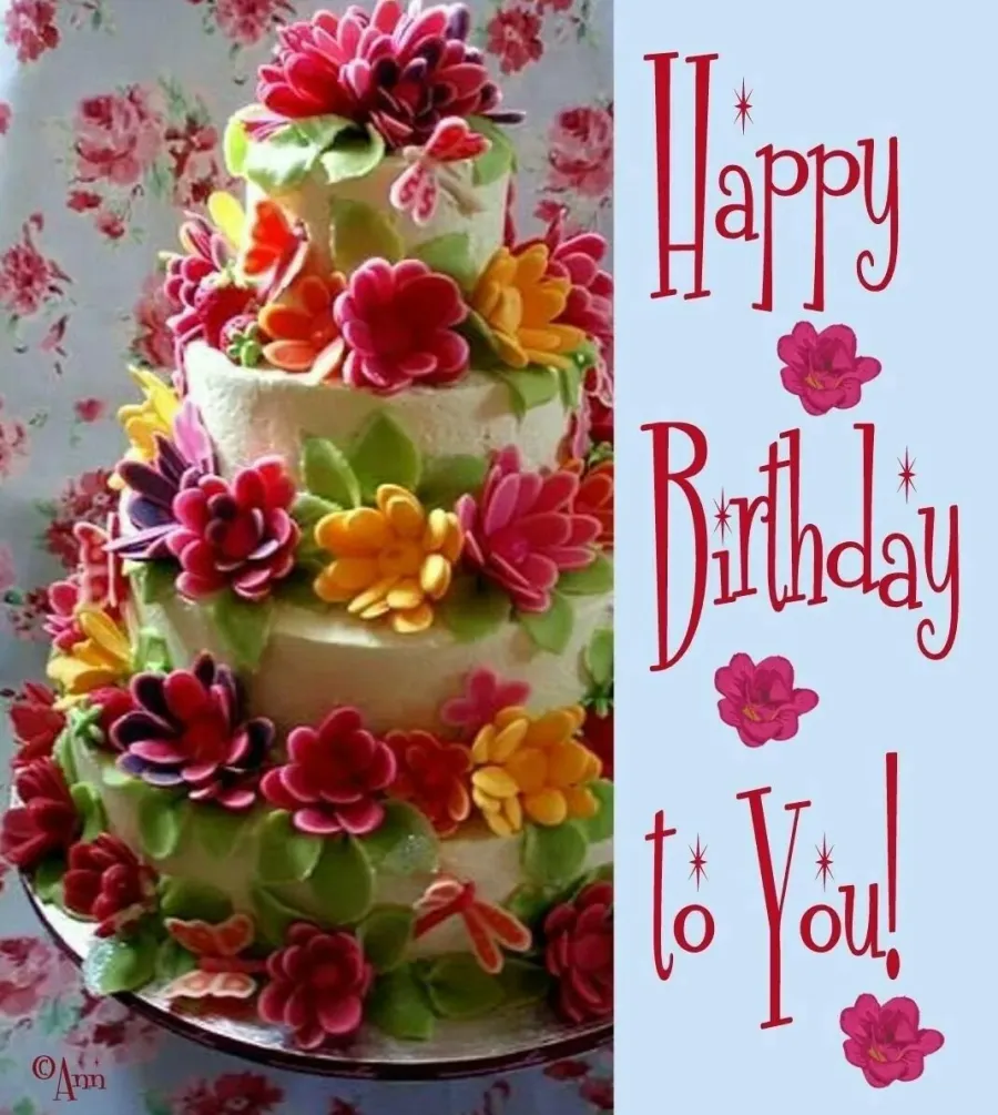 Поздравление с днем рождения на английском женщине. Тортик с днем рождения. С днем рождения торт и цветы. Открытка с днём рождения торт. Открытки с днём рождения торты красивые.