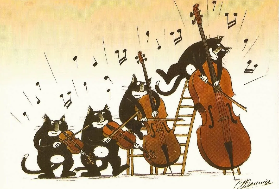 Веселые музыканты. Кошки музыканты. Котик музыкант. Забавные музыканты. Днем рождения картинка песня