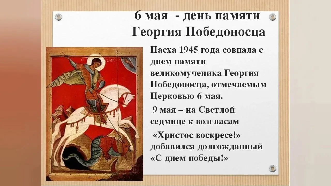 Даты св. 6 Мая день памяти Святого Георгия Победоносца.