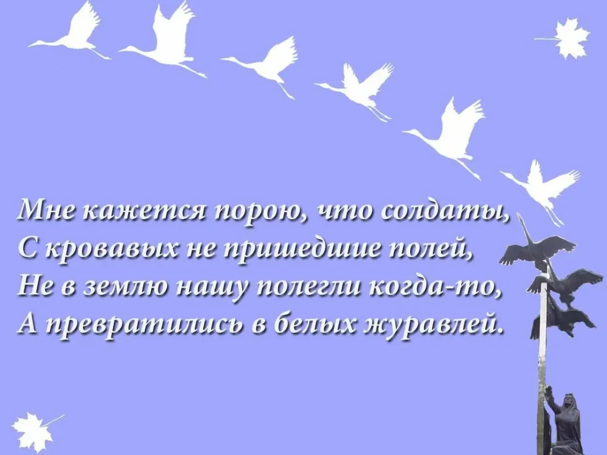 Солдаты превратились в белых журавлей картинки