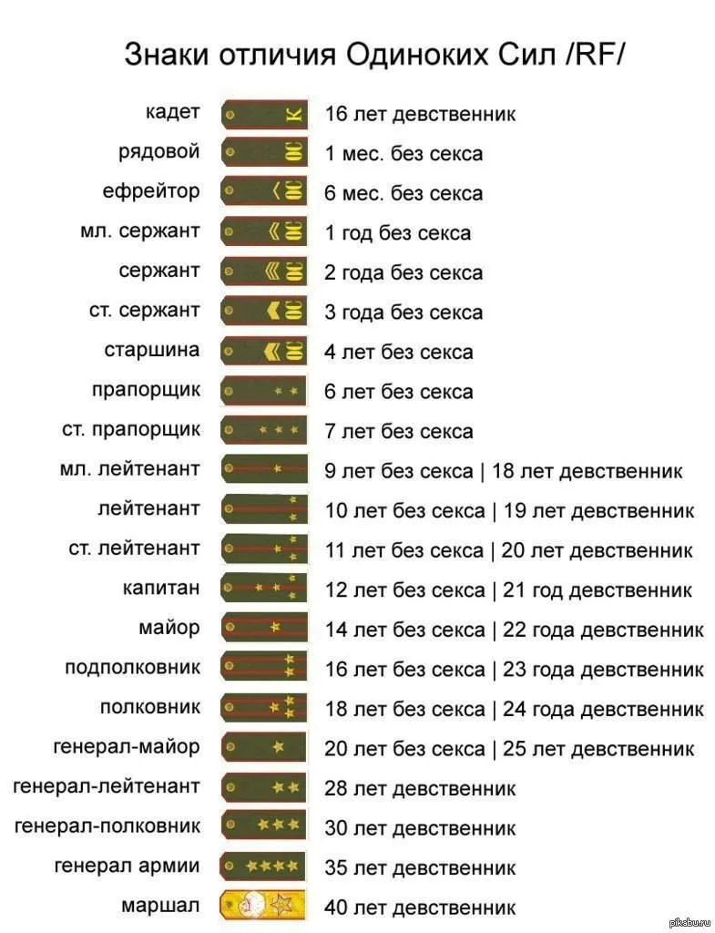 Юи Юигахама. Звания лейтенант ефрейтор. Таблица воинских званий в Российской армии.