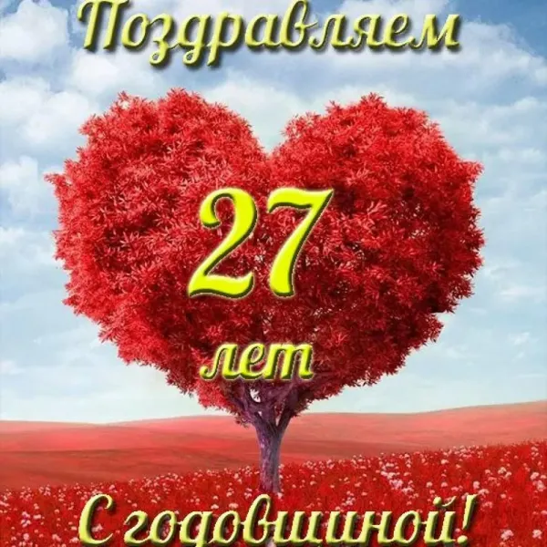 С годовщиной свадьбы 27 лет открытки