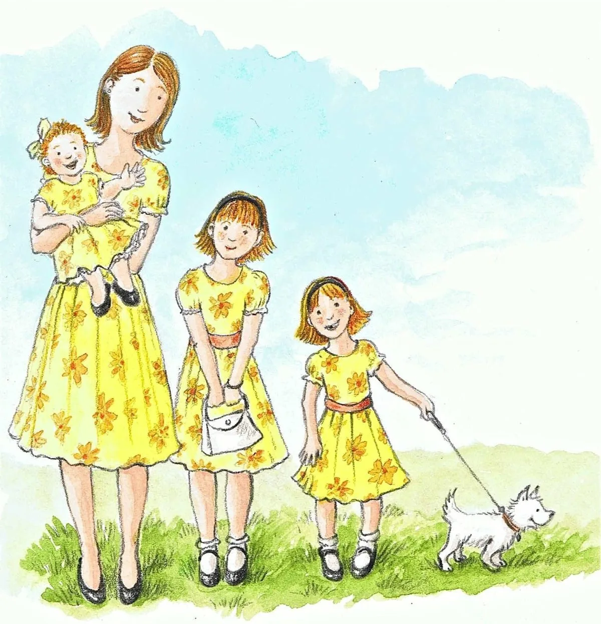 Поздравления с днем мамы многодетной. Семья рисунок. Мама с ребенком рисунок. Три Дочки. Рисунок семьи детский.