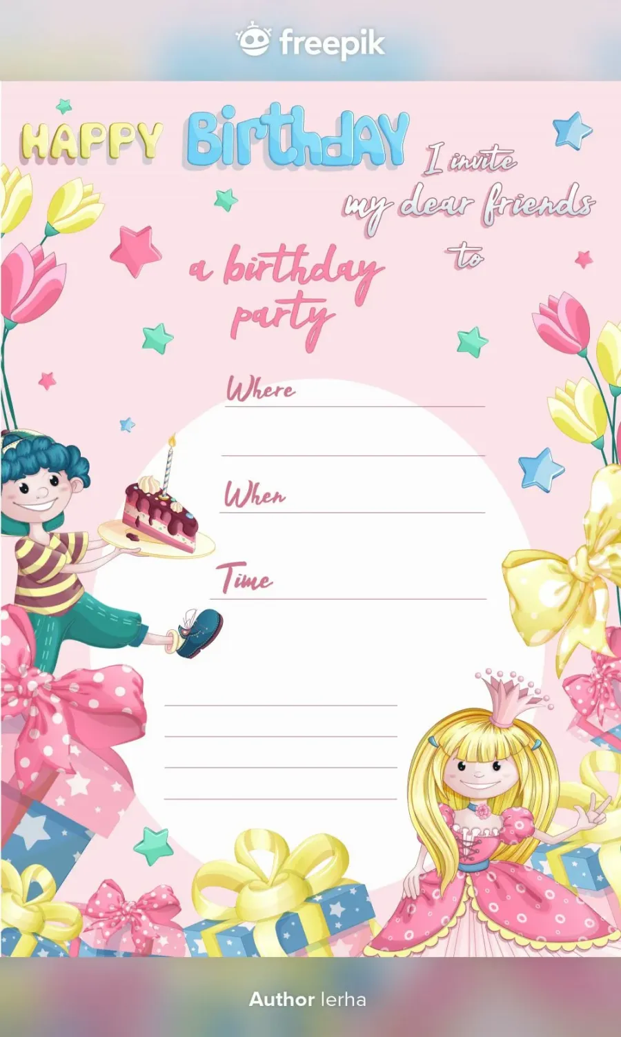 Приглашение на день рождения шаблоны девочке ребенка