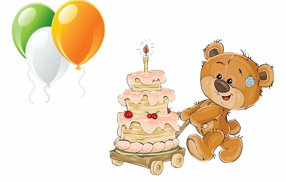 Мишка на день рождения ребенку. С днем рождения иллюстрация. Рисунок на день рождения. Открытка с днём рождения торт. С днем рождения на белом фоне.