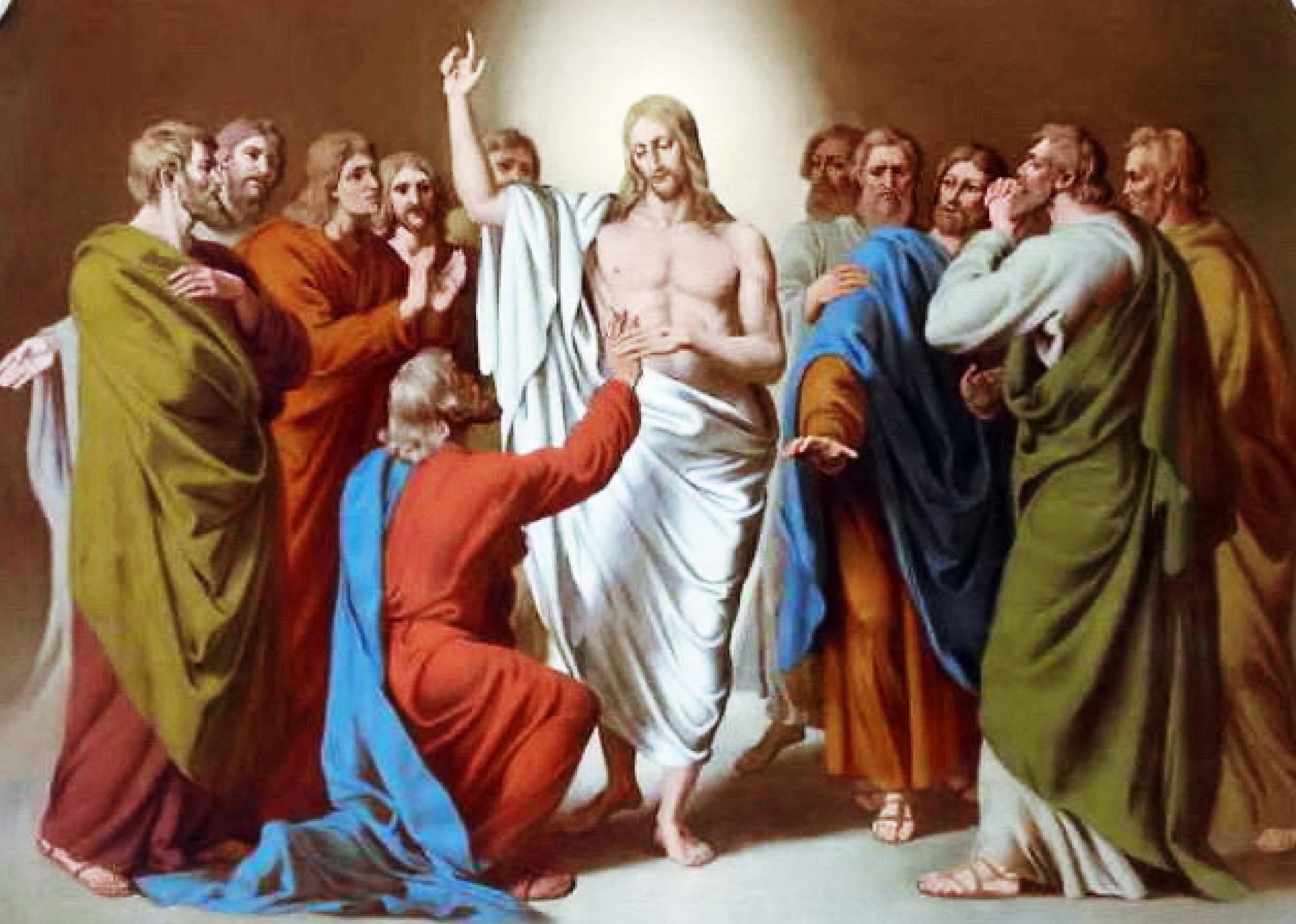 Воскрешие. Воскресение Иисуса Христа явление апостолам. Неделя апостола Фомы Антипасха. Антипасха уверение Фомы икона.