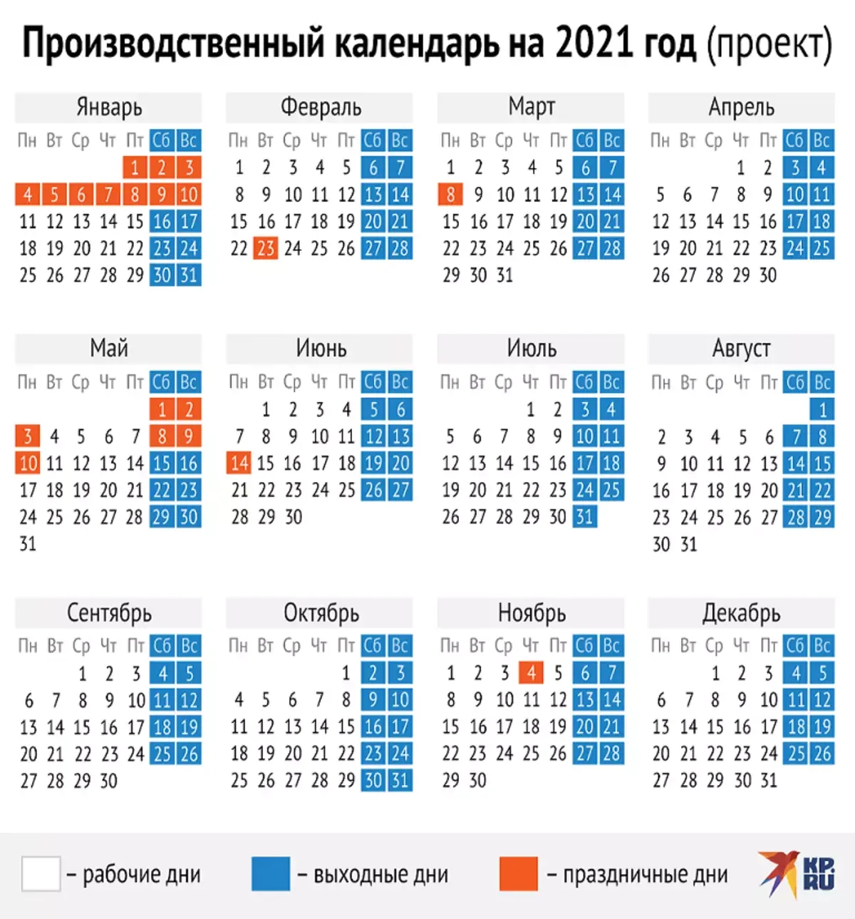 Производственный календарь на 2021 год - Союз организаций профсоюзов "Федерация 