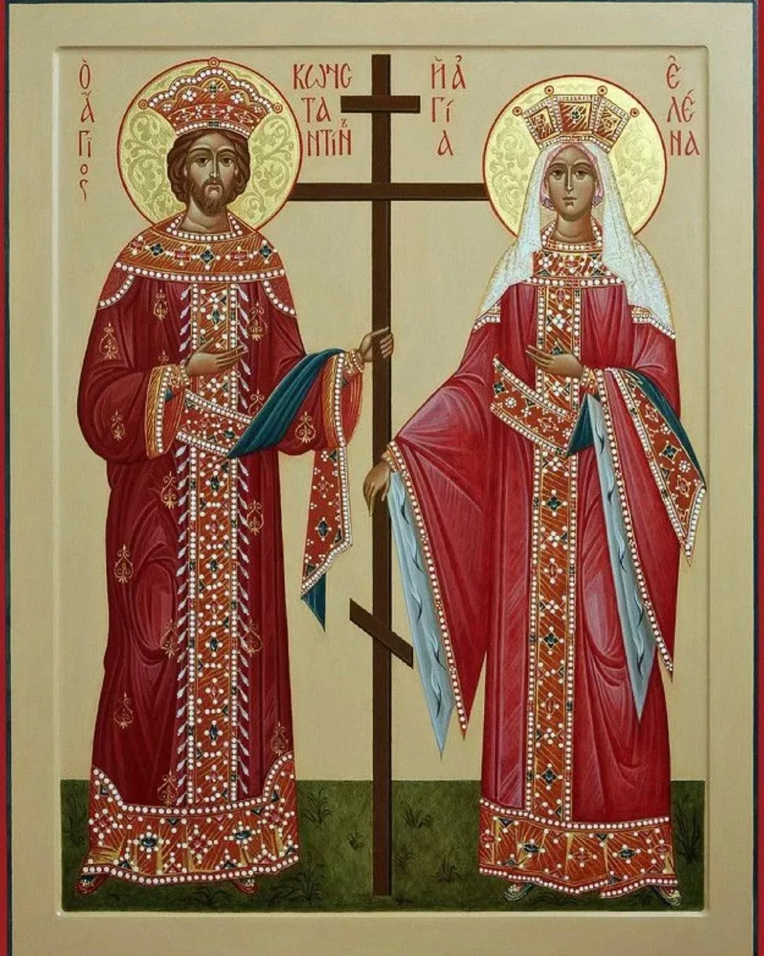 Икона царя Константина и царицы Елены. Имена равноапостольных святых
